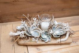 Tischdeko mit Muschelblüten, hangefertigtes Unikat, neu