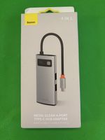 Baseus Metal Gleam 4-in-1 USB-C Hub Adapter grau neu