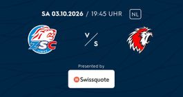 ZSC : Lausanne Samstag 03.10.2026 | Stehplatz HEIM
