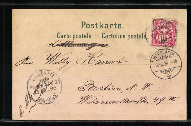 Cartoline postali: Litho Interlaken, Panorama, Staubbach un – Usato da Berlin venduto da bartko-reher 1