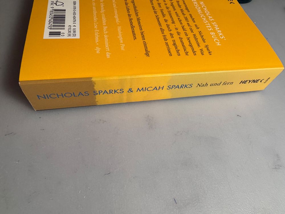 Nicholas Sparks Nah und fern Top Zustand Sommerlektüre (Neu