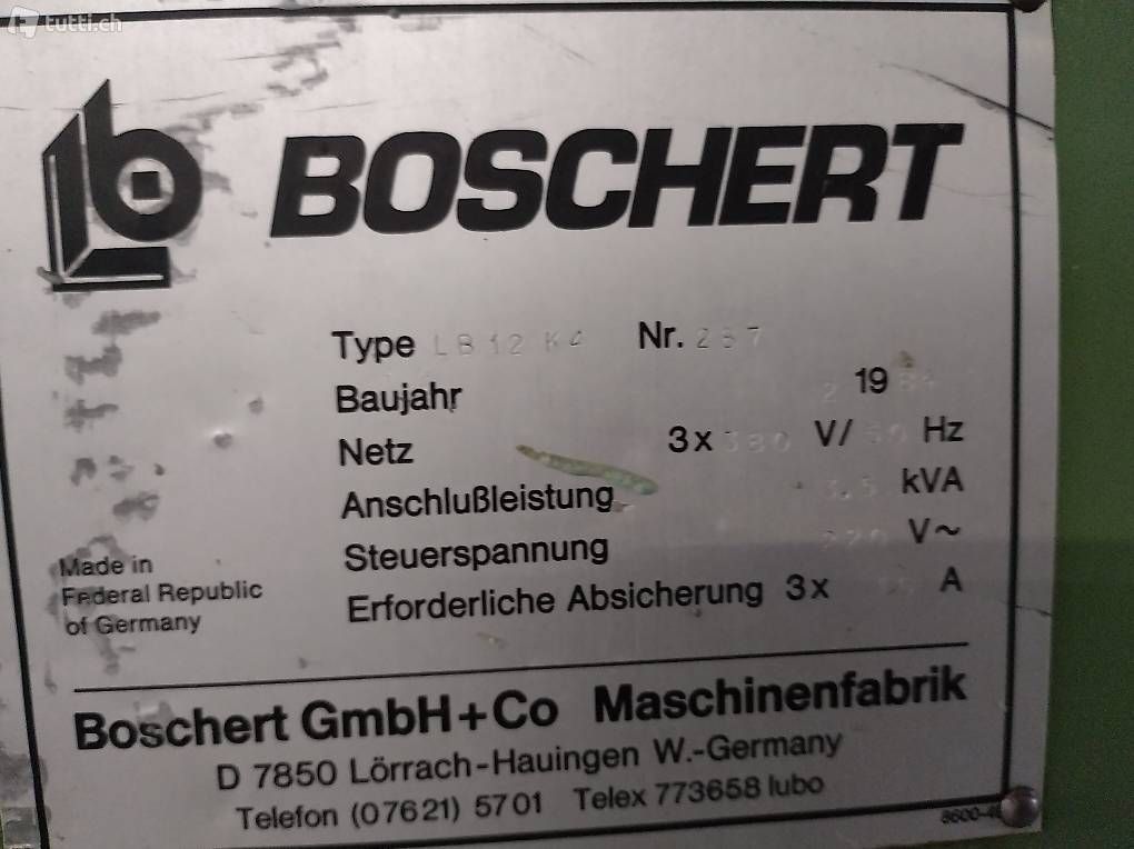 Tutte le macchine: Boschert Ausklinkmaschine LB12 – Usato da Märstetten venduto da isola15 3