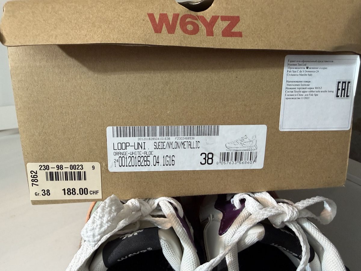 Damenschuhe: Baskets W6YZ LOOP-UNI SUEDE/NYLON/METALLIC 38 – Neu und originalverpackt aus Brügg BE von Goob 8