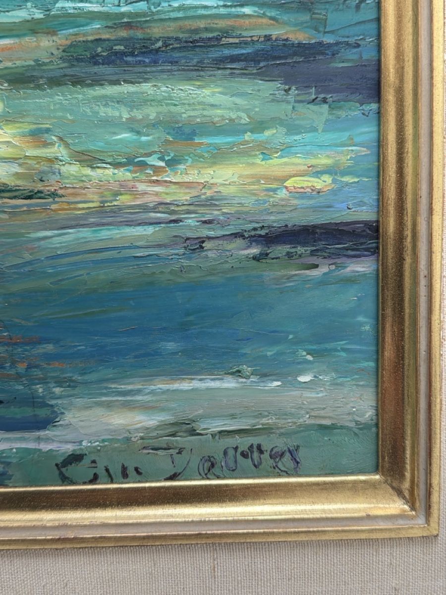 Dipinti: Gemälde von Otto Derrer, Landschaft am Fluss. – Usato da Biberist venduto da Momo33 5