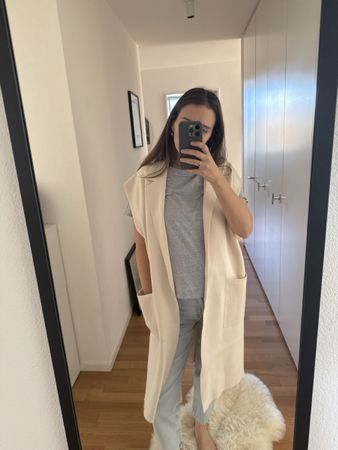 Essentiel Antwerp Lange Cardigan Weiss/Beige Gr. S