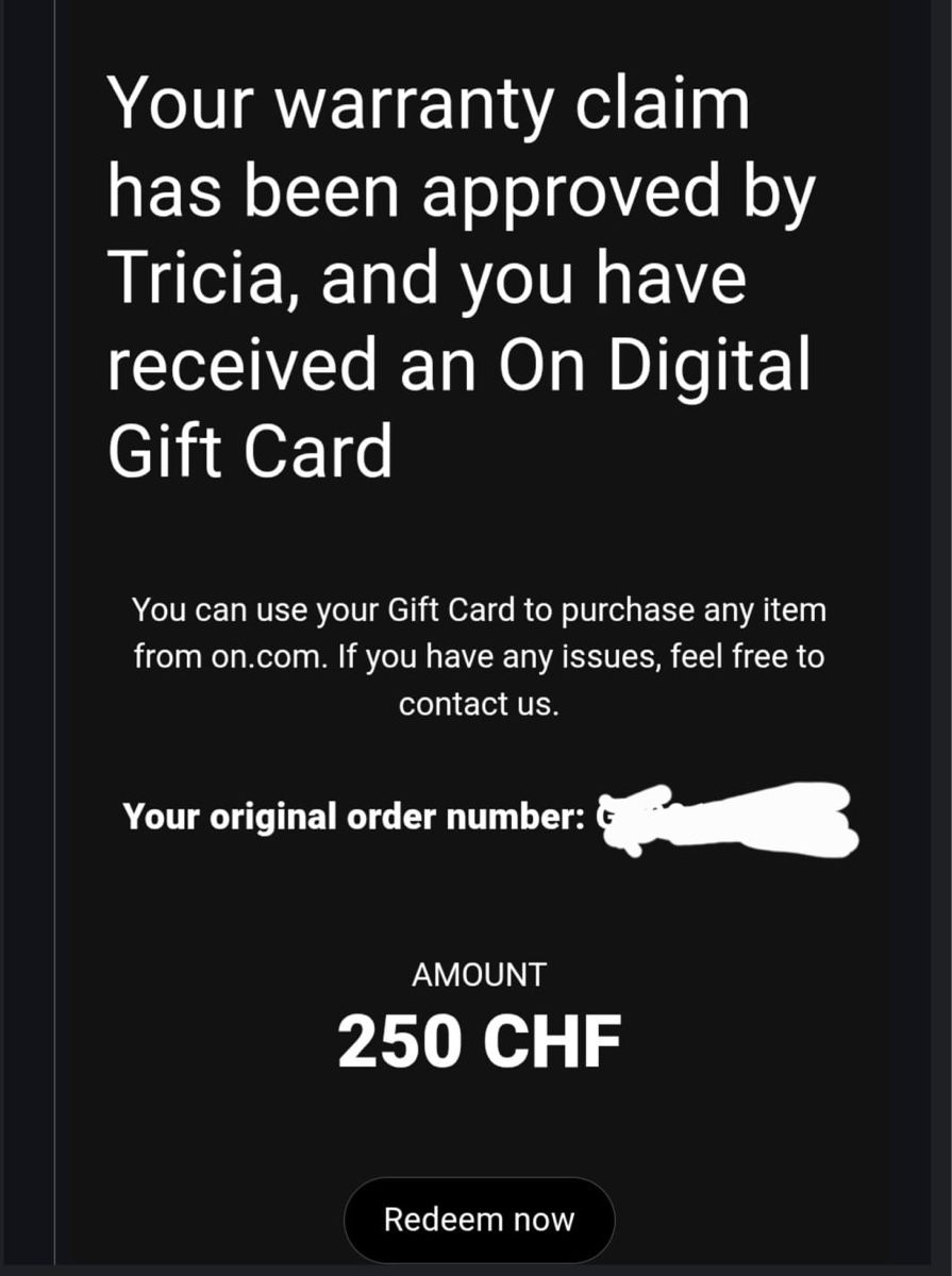 Buoni: ON shop giftcard 250 CHF – Nuovo e nell'imballaggio originale da Schönenwerd venduto da P.Zwackelmann 1