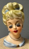Wunderschöne alte Frauen Kopf Vase Lady Head Vase 50er-Jahre