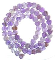 1 Strang echte Amethyst Herz Perlen 6 x 6 x 2,5 mm