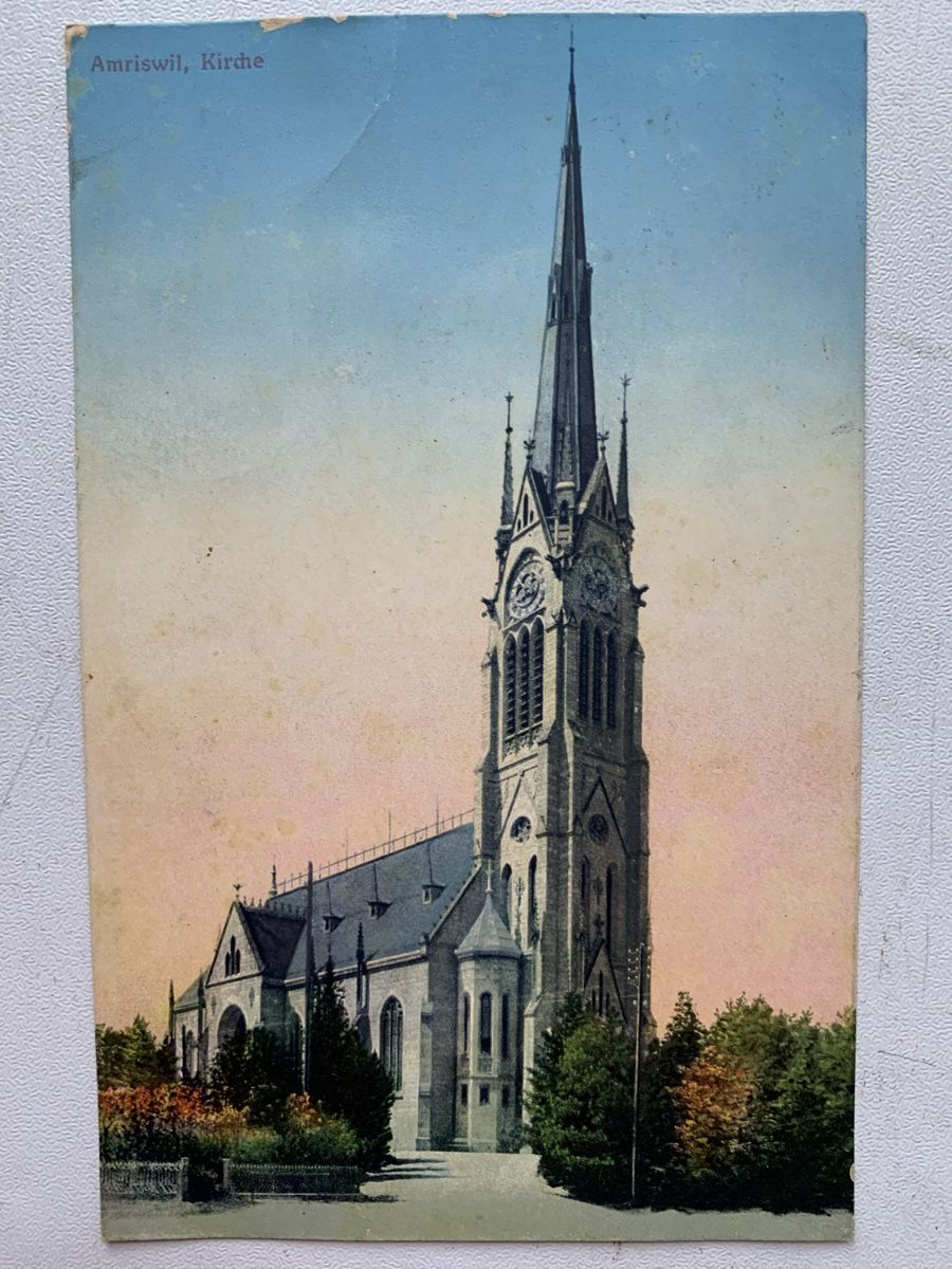 Cartoline postali: AK Kirche Amriswil 1911 – Usato da Egg b. Zürich venduto da ohtannenbaum