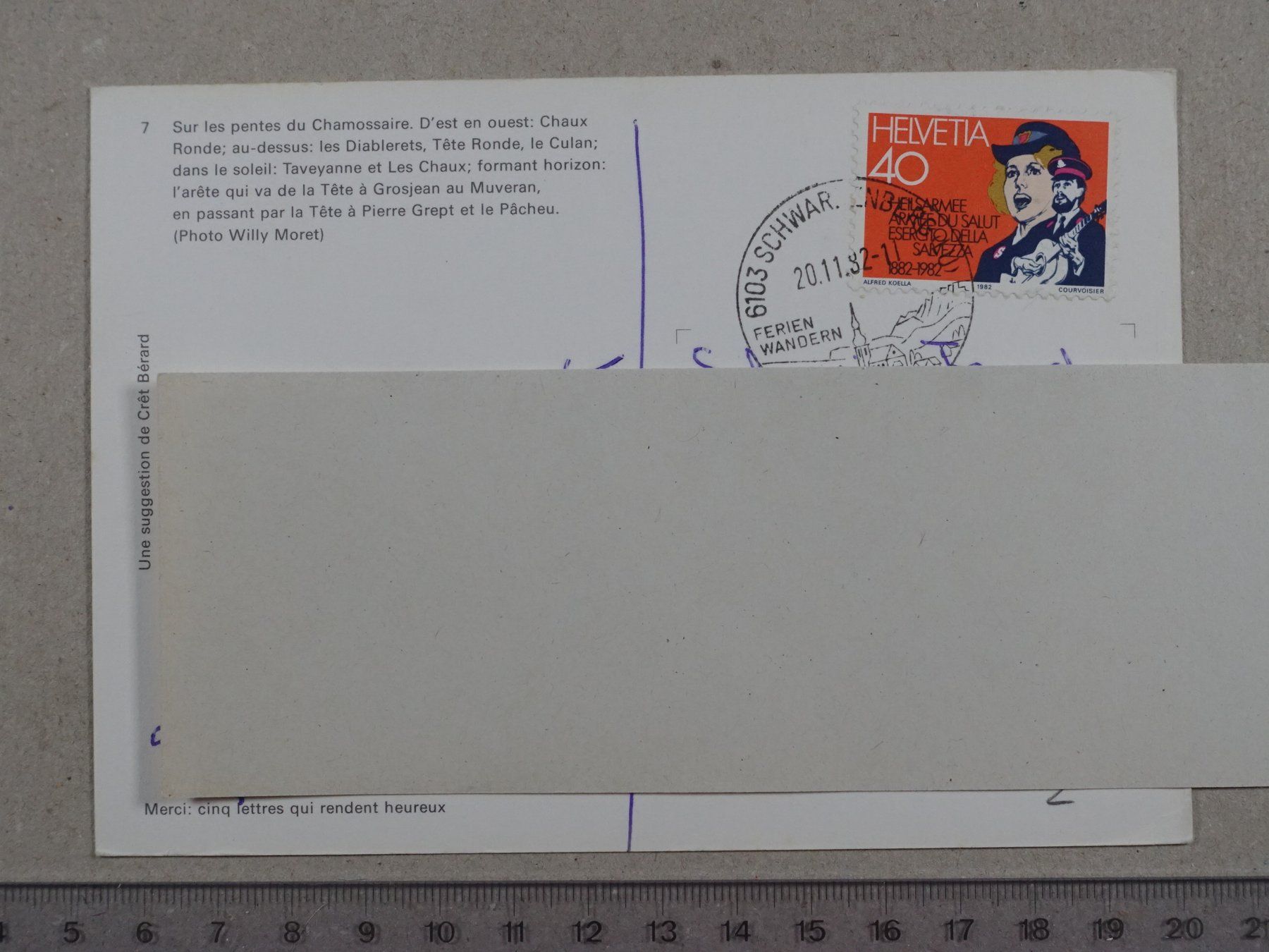 Cartoline postali: Sur les pentes du Chamossaire, 1982 – Usato da Lenzburg venduto da fh1 1