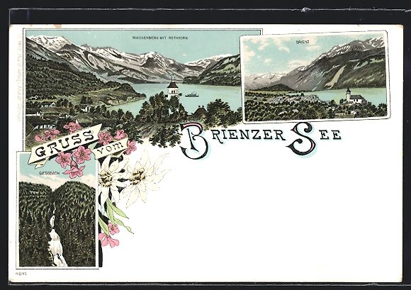 Cartes postales: Litho Brienz, Gesamtansicht Brienzer See – D'occasion à Berlin par bartko-reher