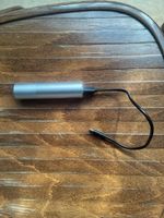 Portable power bank silver with USB C cable