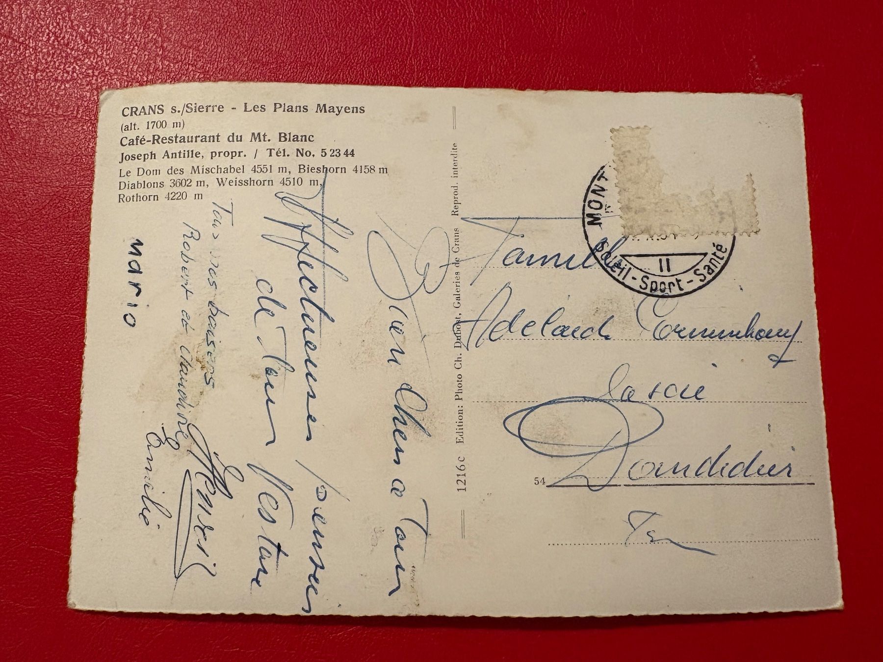 Cartoline postali: Café-Restaurant du Mont Blanc – Usato da St-Légier-La Chiésaz venduto da Theo005 1