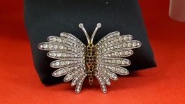 Brosche Schmetterling mit Steinen neu