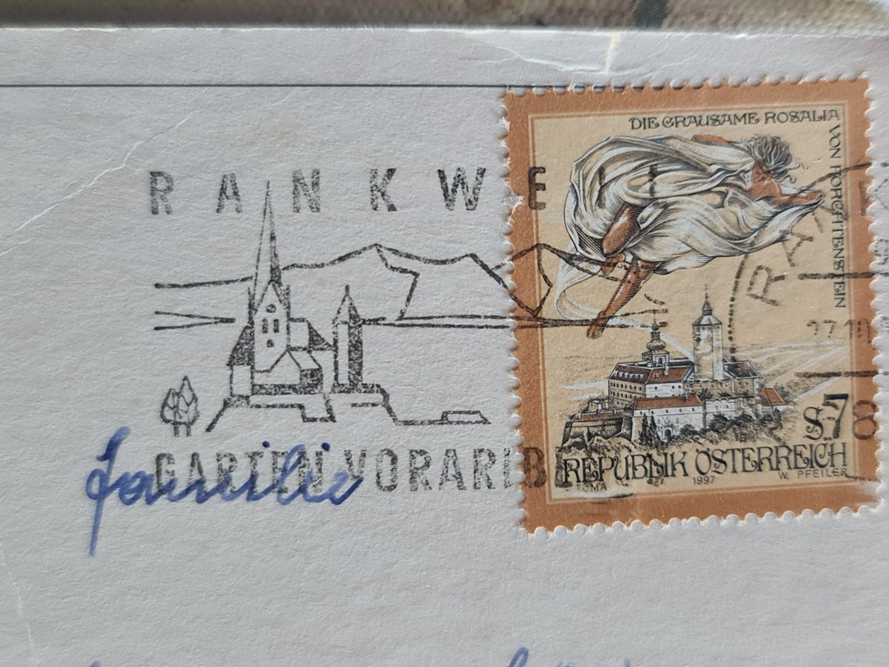 Cartoline postali: Postkarte Ulm Donau mit Briefmarke 1987 – Usato da Dintikon venduto da Vexi 1