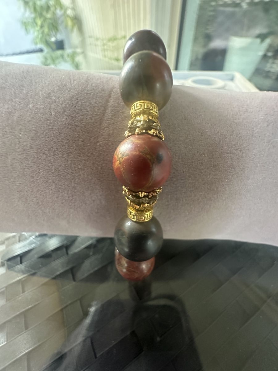 Bracciali & Braccialetti: Armband aus Red Creek Jaspis Perlen  – Nuovo e nell'imballaggio originale da Kriens venduto da Hortensie6 1