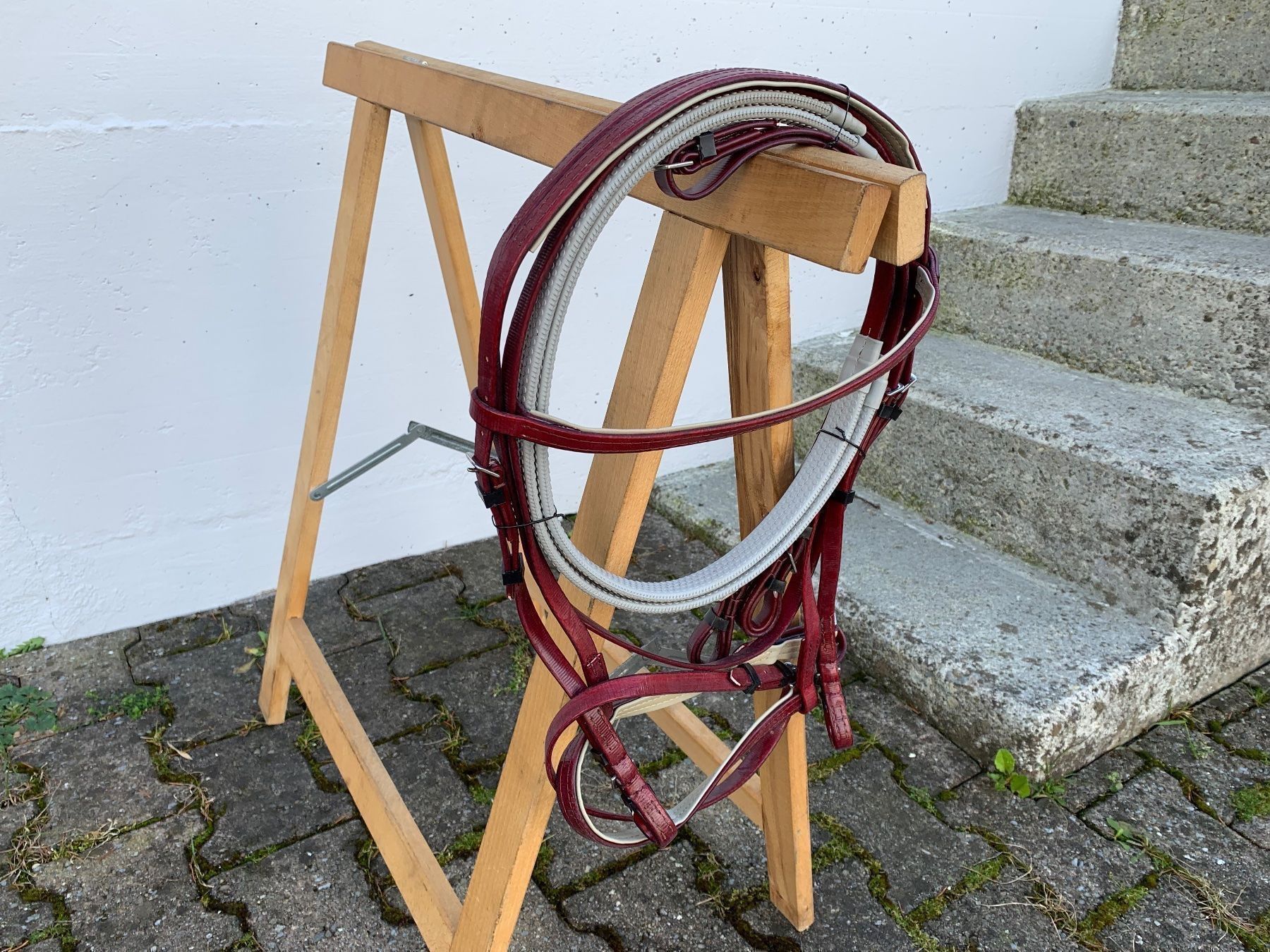 Selle & Accessori: schöner bordeauxroter Reitzaum – Usato da Feldbach venduto da Fea1 3