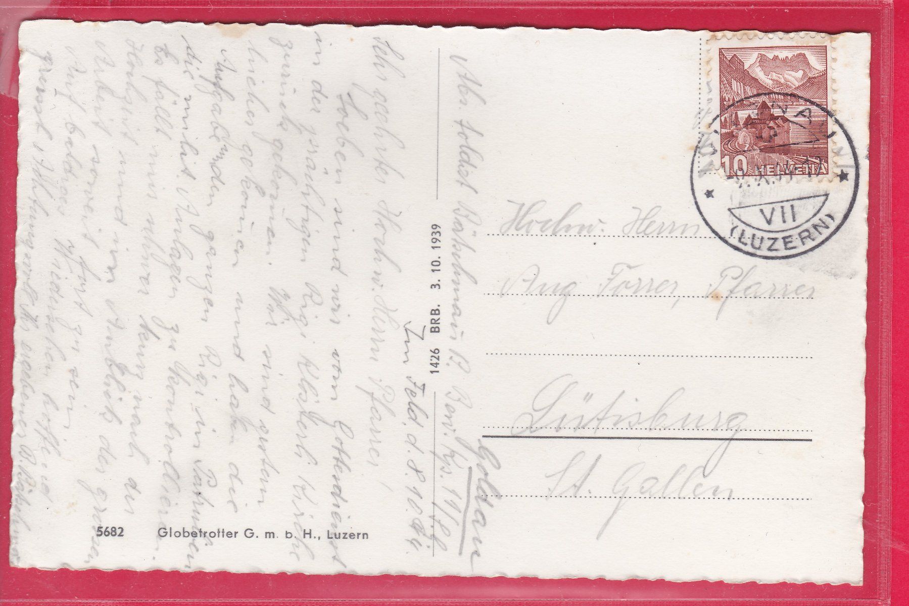 Cartoline postali: FELSENWEG BEI RIGI-FIRST, 9.10.1944 – Usato da Oberrieden venduto da Gebirgsstelze 1