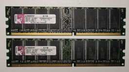 Kingston RAM Speicher 2GB (2x1GB) DDR 400MHz PC3200