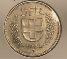 5 Fr. 1952 - unz.+ / nur 0,155 Mio.