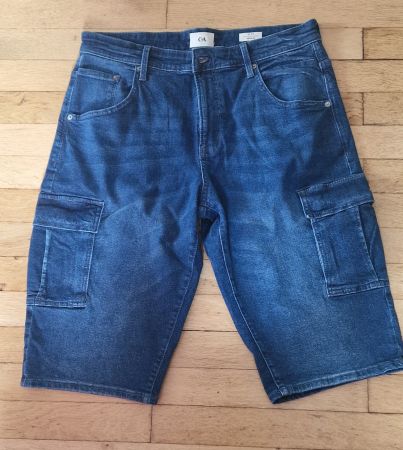 Kurze Herren Jeans W33 dunkelblau