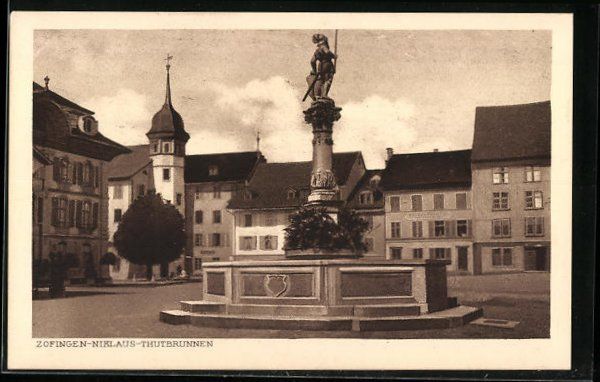 Cartoline postali: AK Zofingen, Niklaus-Thutbrunnen – Usato da Berlin venduto da bartko-reher
