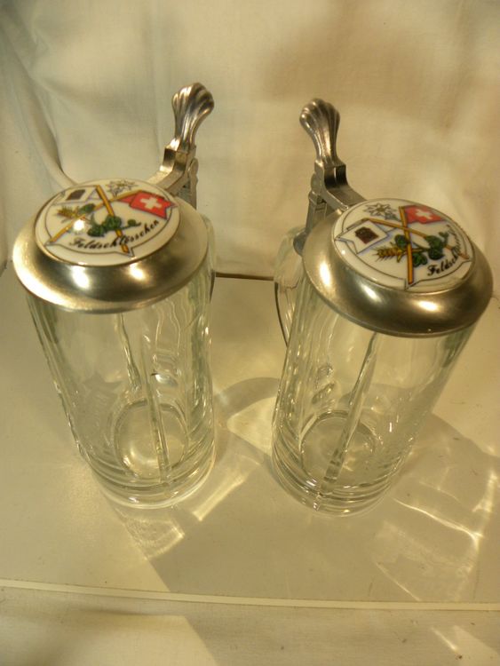 0,6L Bayerischer Bierkrug - Geprägter Stein Mit Zinndeckel Für Oktoberfest