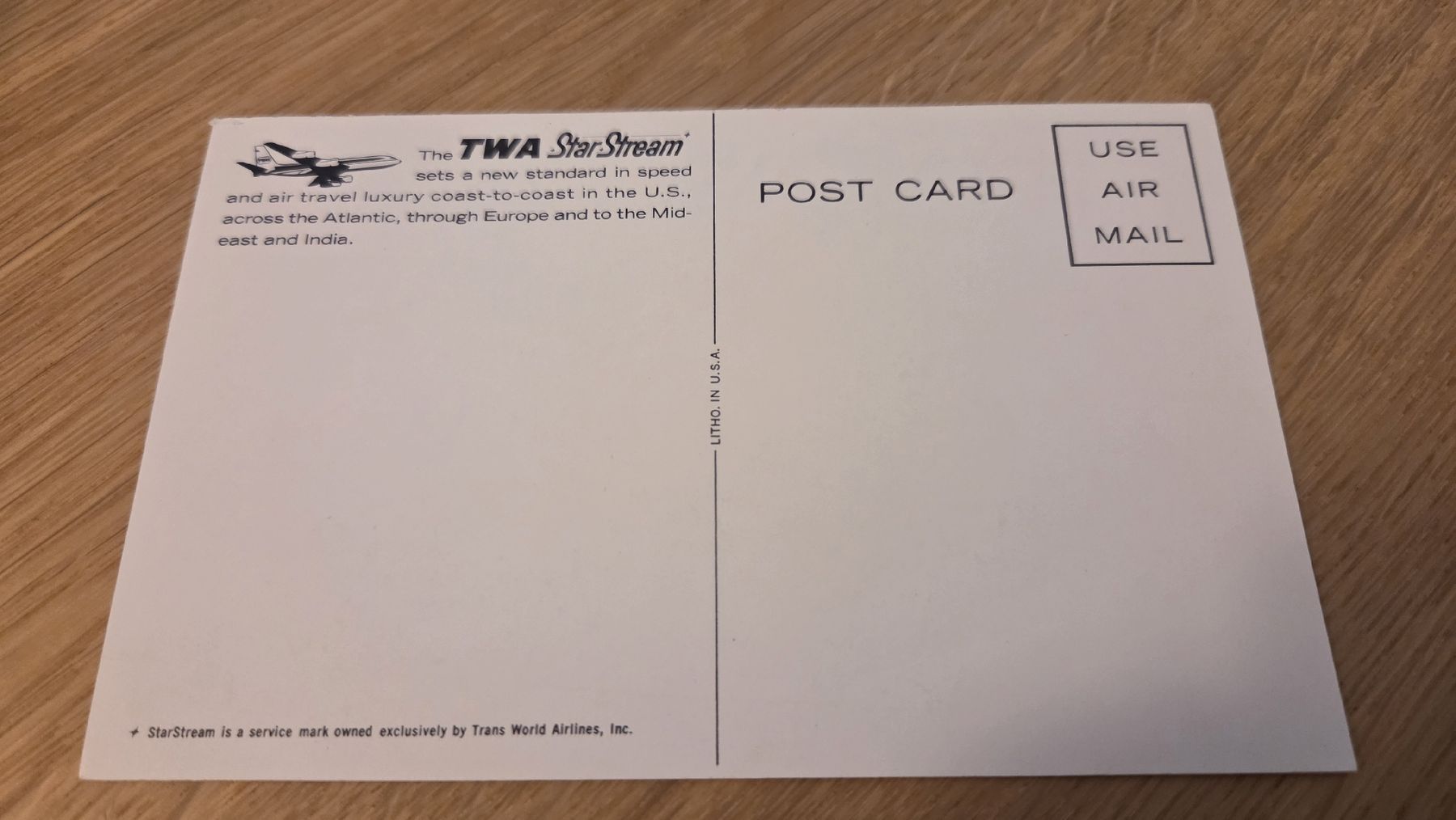 Cartes postales: Ansichtskarte TWA Star Stream – D'occasion à Arni AG par Moth68 1