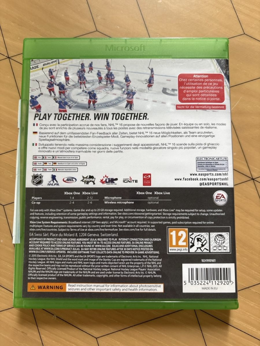 Giochi: NHL16 Xbox One (FR) PAL – Usato da Vevey venduto da Jaycewitwicky 1