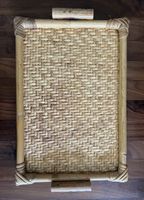 Servicetablette Rattan Bambus Vintage natur 