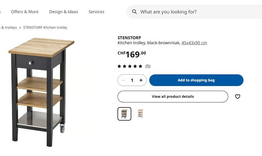 Ikea Carrelli di servizio: IKEA STENSTORP Küchenwagen mit Eichenholzplatte – Usato da Zürich venduto da sar_9jz9 3