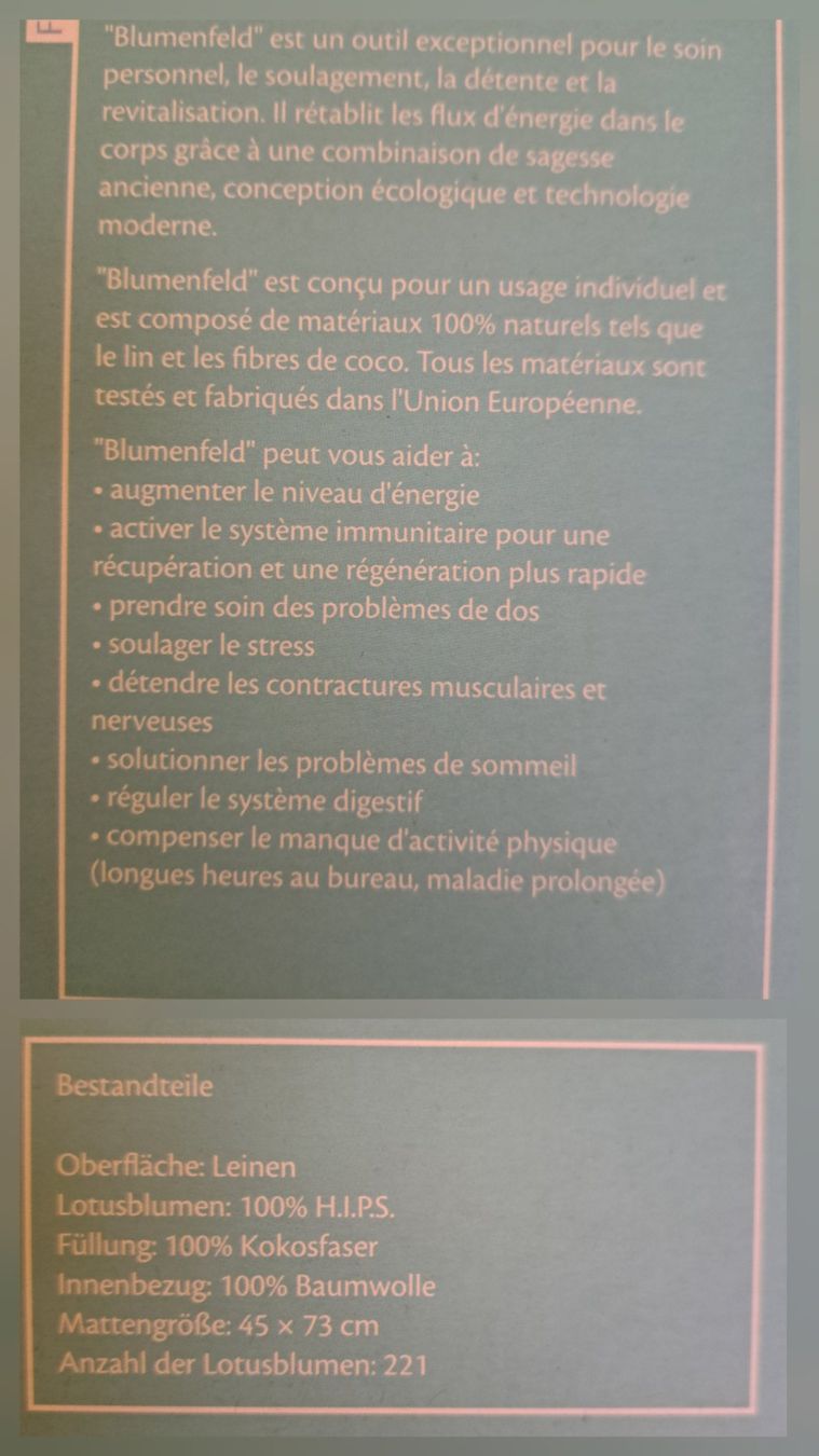 Tapis de sol: Akkupressurmatte "Blumenfeld" – Neuf (Voir description) à Bellikon par cebas23 6