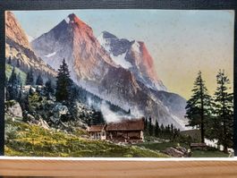 No. 3429, Reichenbachalp, u.Wetterhorn mit Werbung Burnus,BE
