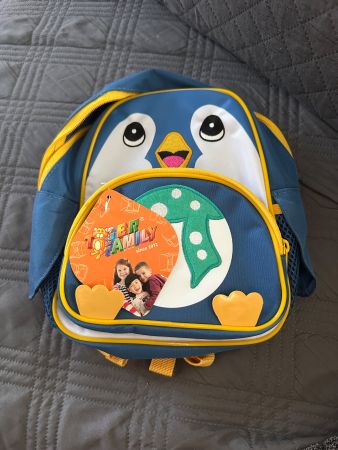 Kinder Rucksack Pinguin blau gelb NEU