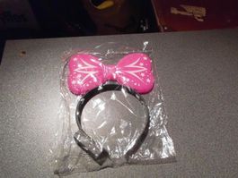 Haarreif /blinkende Masche rosa