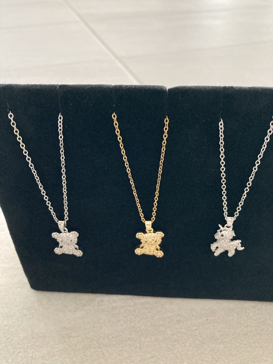 Ketten: Kinder Halskette Teddy / Einhorn & Gold oder Silber  – Neu und originalverpackt aus Winterthur von Box4Fun 4