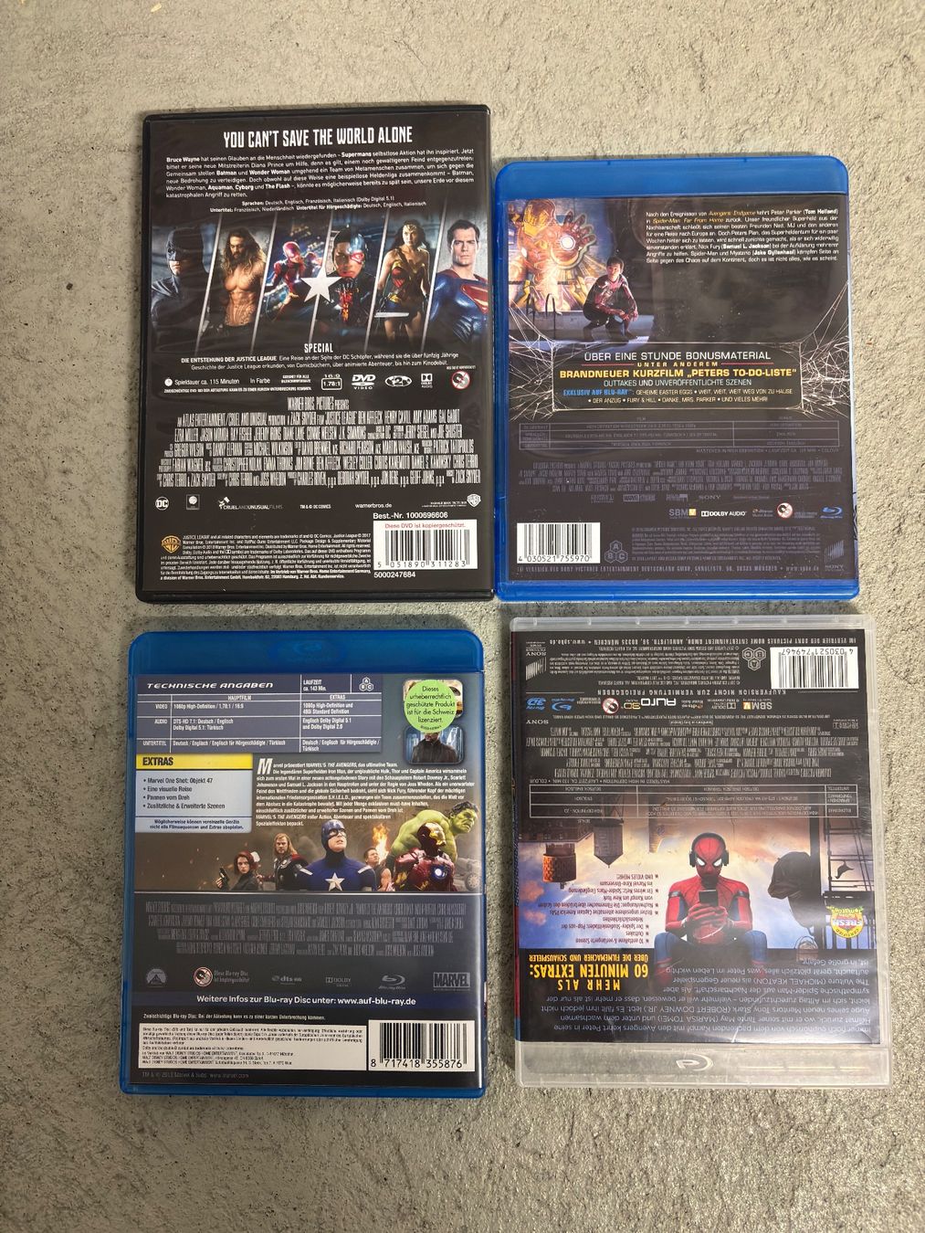 Alle DVDs: 4x Superhelden Filme Marvel & DC Blu-ray/DVD – Gebraucht aus Sonterswil von VD-Service 1