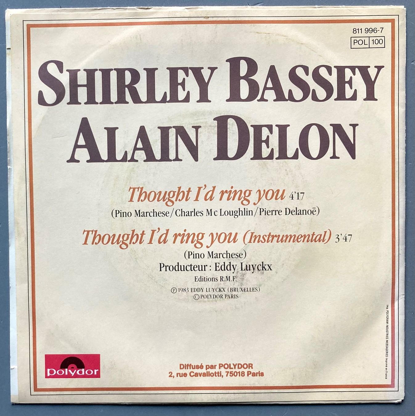 Dischi in vinile: ALAIN DELON & SHIRLEY BASSEY - THROUGHT I'D RING YOU – Usato da Poliez-Pittet venduto da Newtown-Records 1