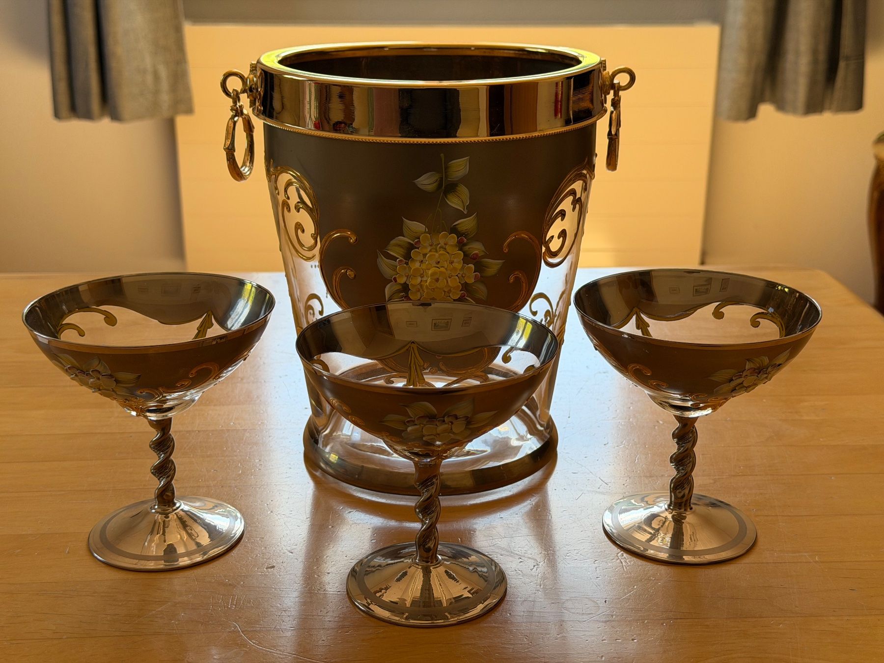 Sonstiges: Murano Champagner Kübel und 3 Gläser – Gebraucht aus Ebikon von Berku