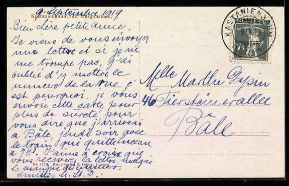 Cartoline postali: Kastanienbaum, Panorama mit Bürgenstock – Usato da Berlin venduto da bartko-reher 1