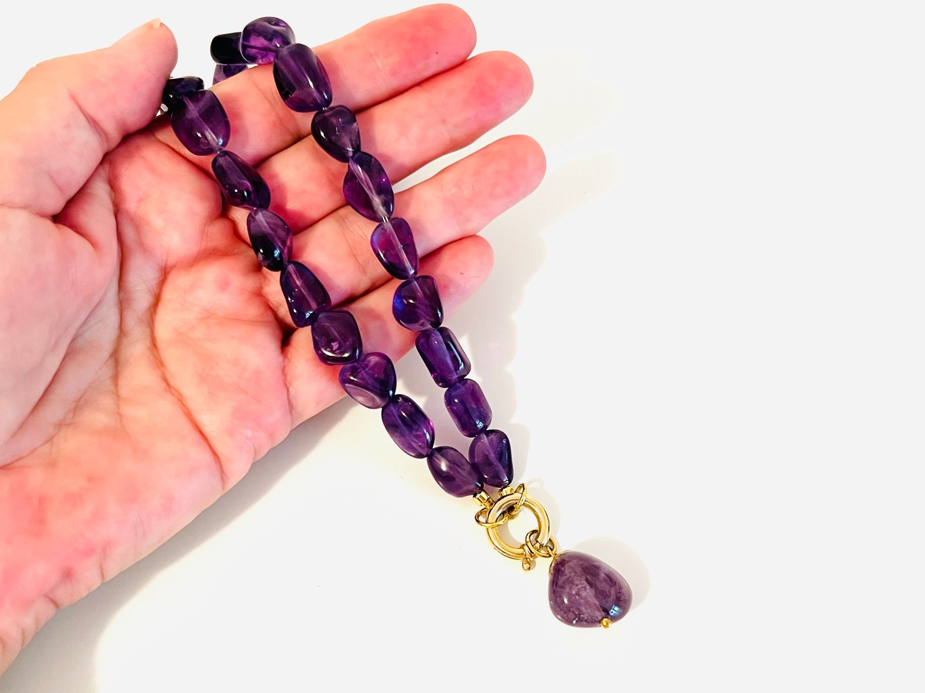 Catenine: Amethyst Halskette - Silber Vergoldet – Nuovo e nell'imballaggio originale da Rüschlikon venduto da ThereseJewelryDesign 4