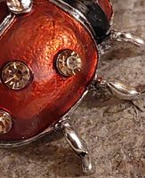 Glücksbringer-Brosche Marienkäfer mit Strass