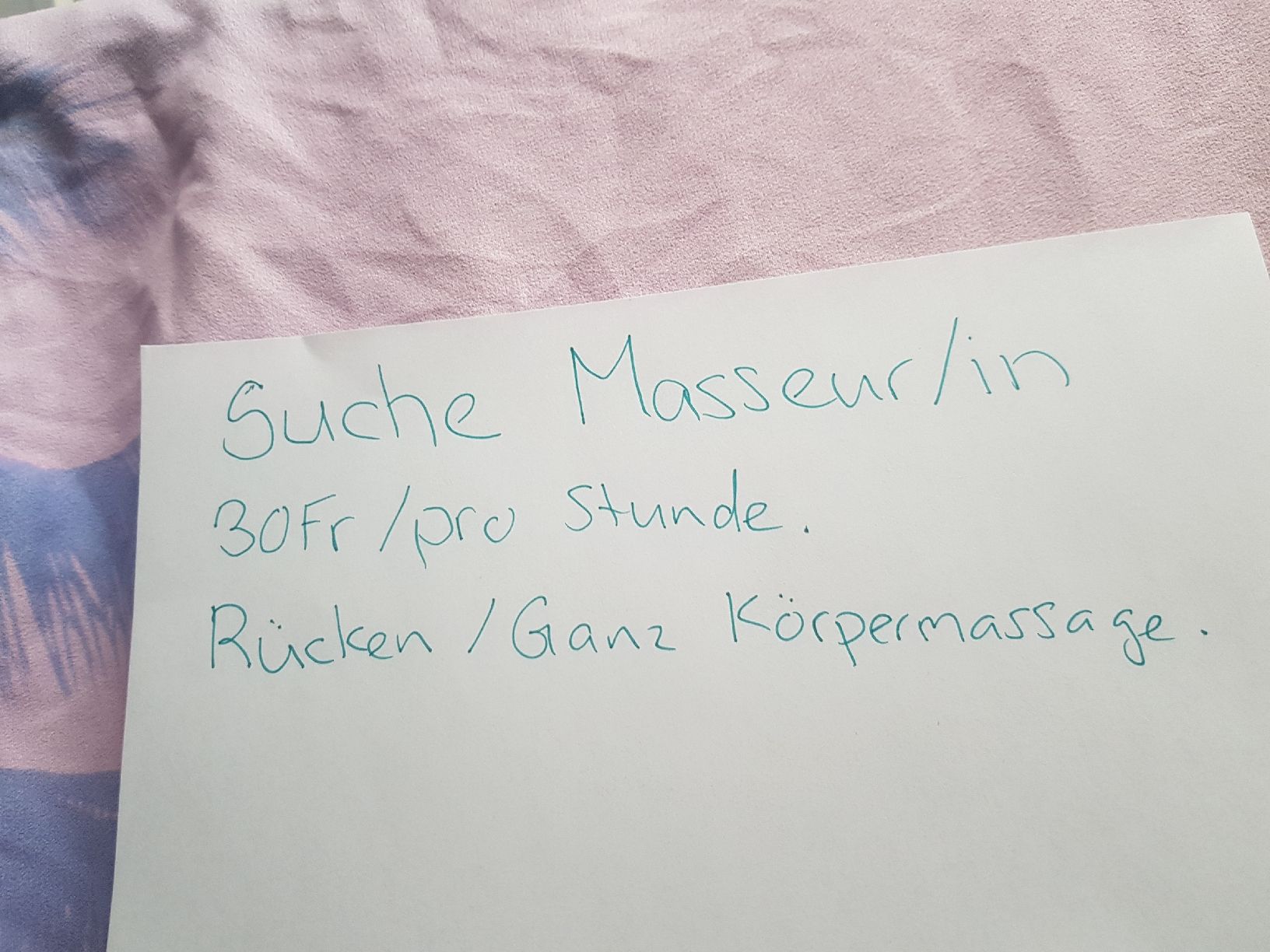 Autographes: Masseur/in 60min/ 30Fr – Neuf (Voir description) à Zihlschlacht par Sun25
