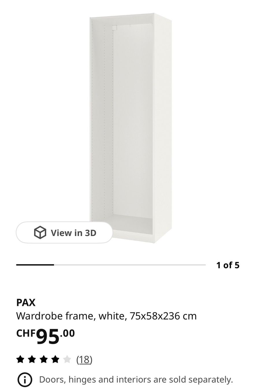Ikea Armadi: IKEA PAX wardrobe korpus – Usato da Dübendorf venduto da kac_c269