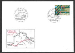 Eisenbahn Sonderbrief S. 858 Eröffnung Lenzburg 27.5.1975