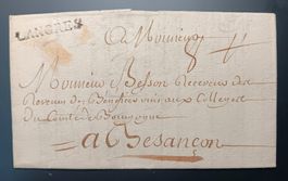 FRANKREICH, FALTBRIEF, LANGRES NACH BESANCON 1877?