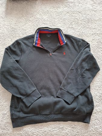 Sweatshirt Polo Ralph Lauren gris avec fermeture éclair XXL