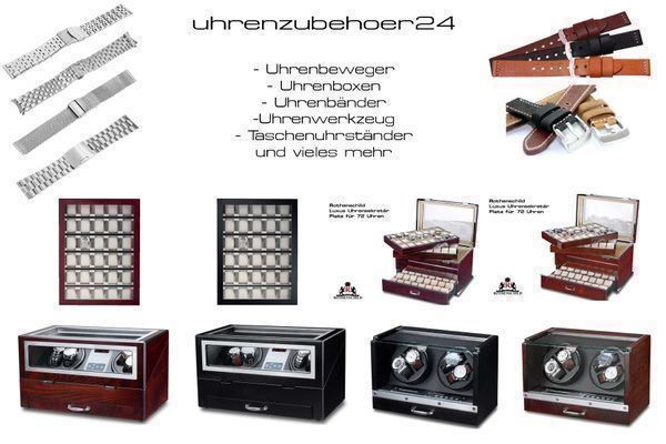 Uhrenarmband Ranger massives Kalbsleder 22mm schwarz/rot 5