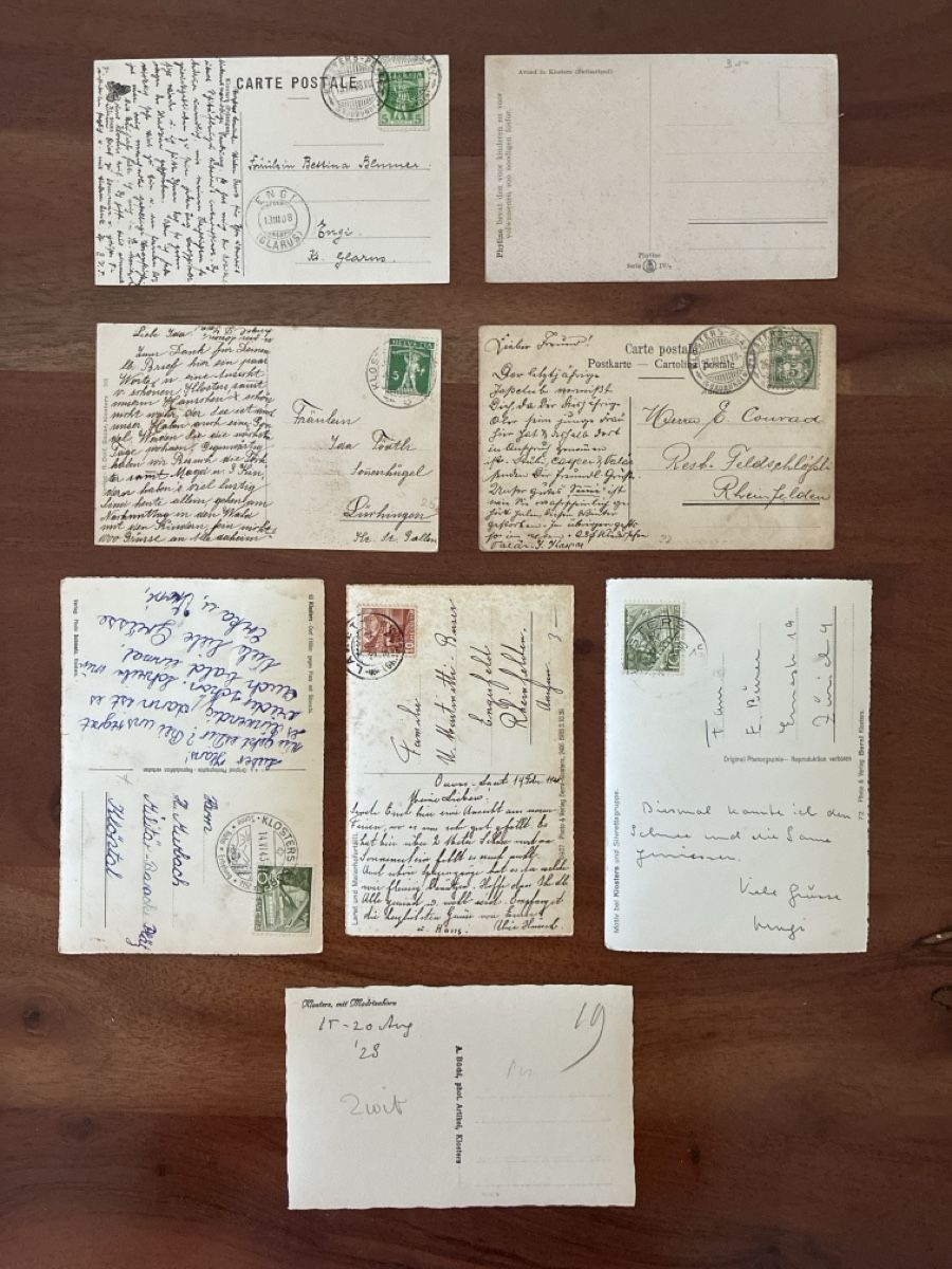Ansichtskarten: 15 Ansichtskarten Schweiz von Klosters GR – Gebraucht aus Oftringen von Cla.vD.74 1