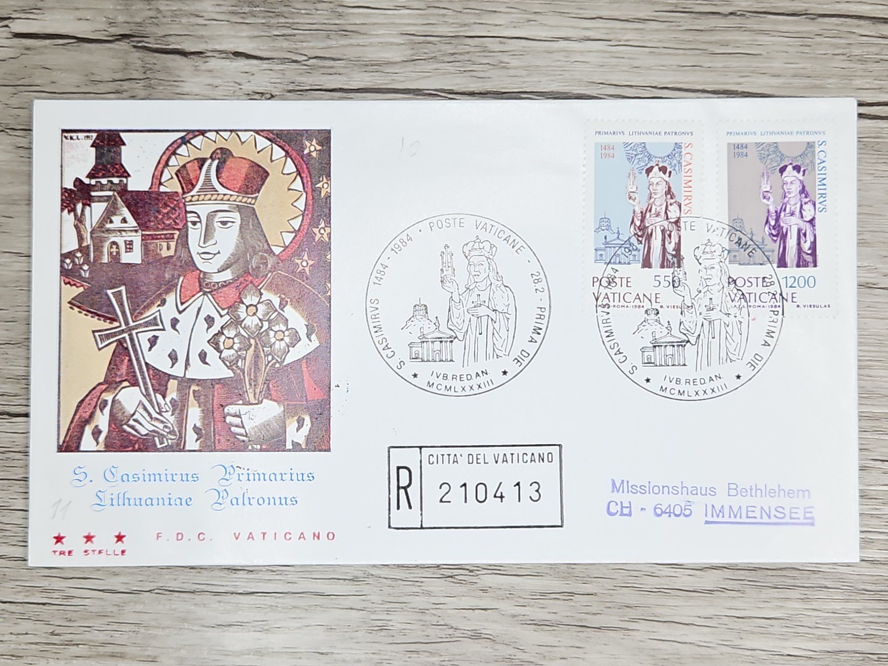 Tutti i francobolli: CL05 Enveloppe + Timbre Poste Vaticane 1984 – Usato da Cousset venduto da Patrick_Collections